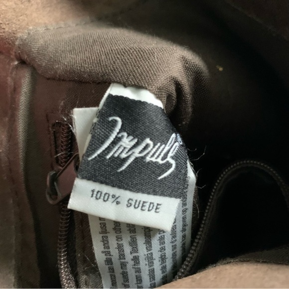 Vintage Tricolor Suede Shoulder Bag Magnetic Closure - Picture 4 of 9